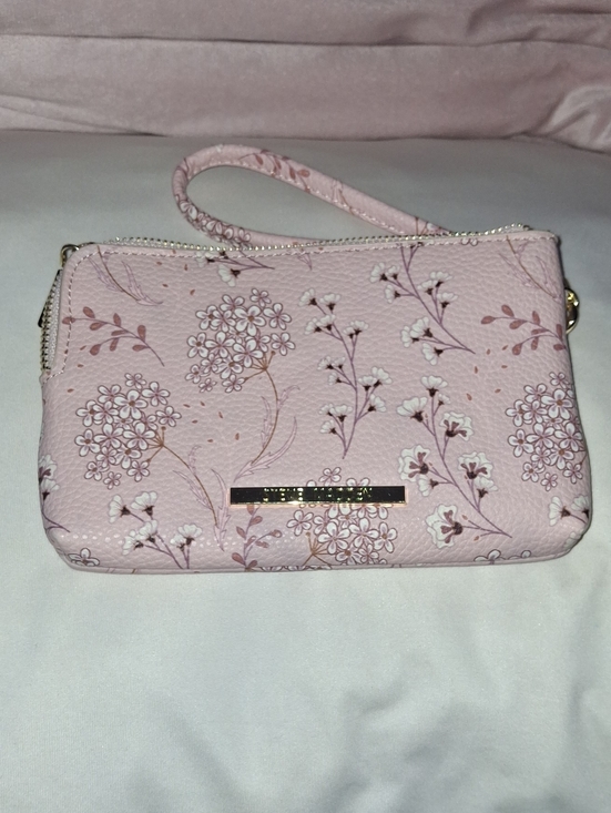 Handbags - Blush Floral Wristlet Clutch - Pink Floral Wallet